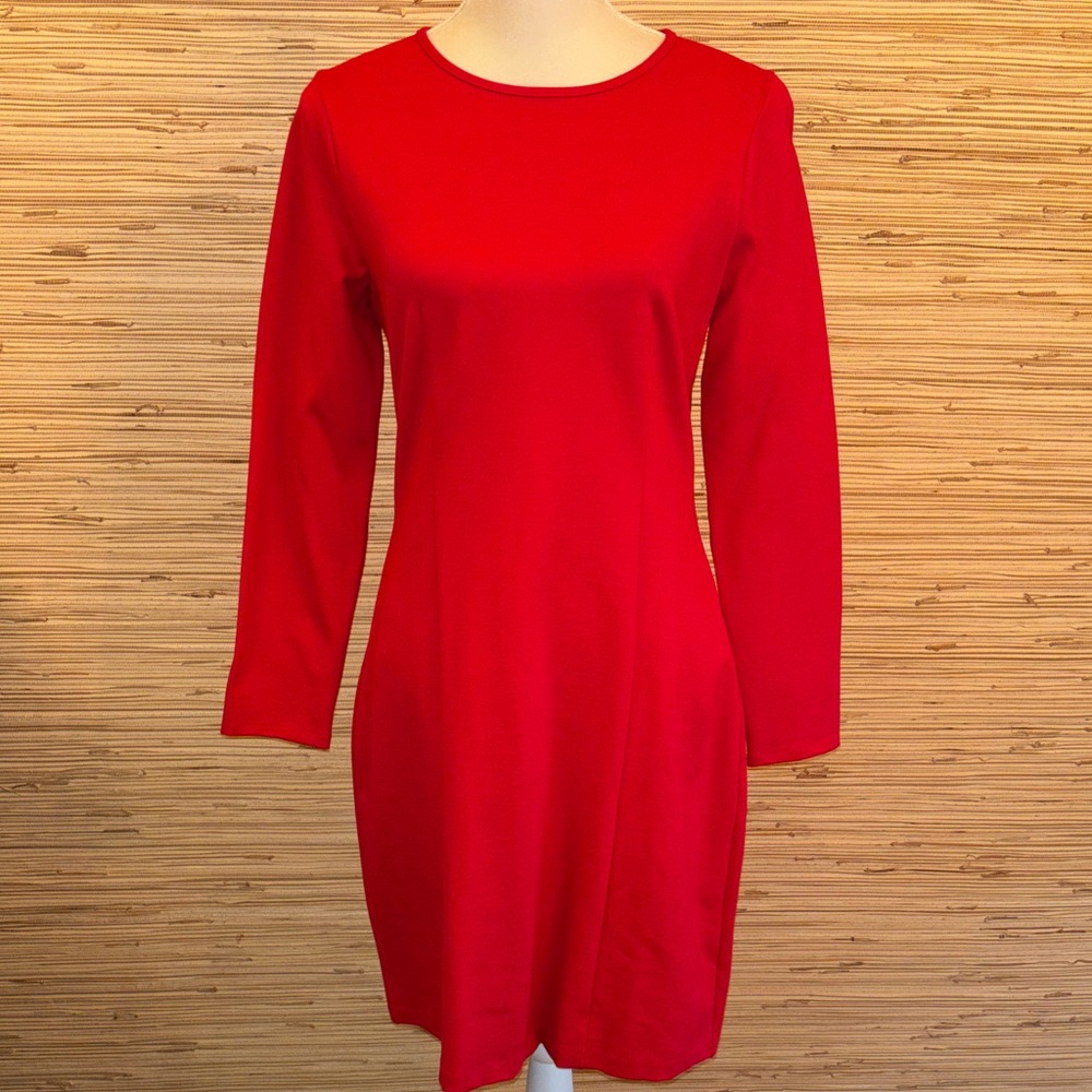 J. Crew Vibrant Red Knit Long Sleeve Dress size 8 nwt special occasion